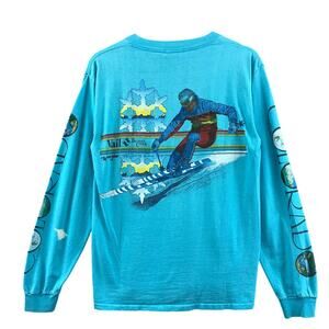 Vintage Vail Colorado  Shirt Retro Skiing long sleeve T shirt size S